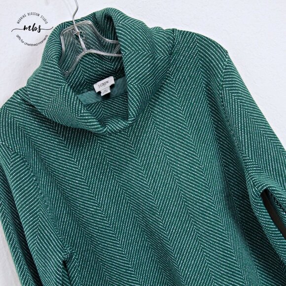 NWOT J. Crew Factory Long Sleeve Funnel Neck Sweatshirt Green Women XL - Picture 4 of 8